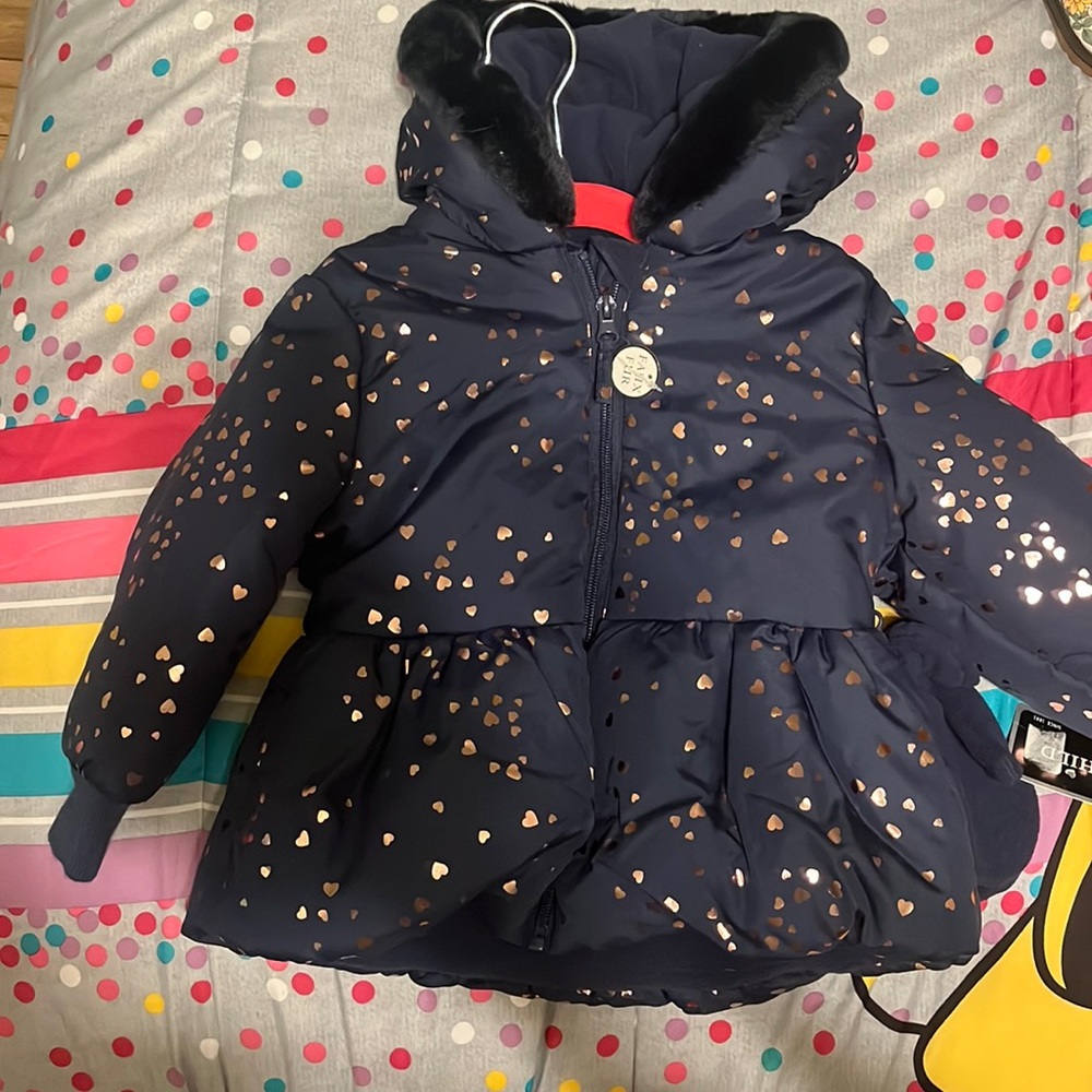 NWT size 24 months coat with fleece mittens Rothschild brand!